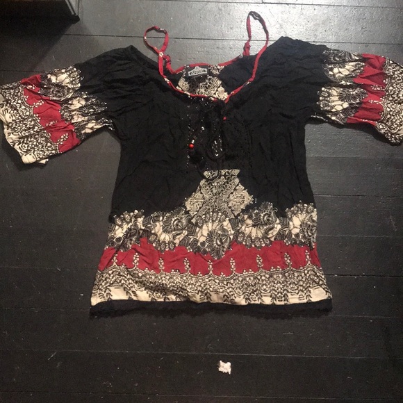 Angie BoHo off the shoulder blouse/shirt/top - Picture 1 of 4